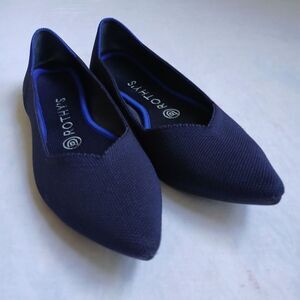 Rothys 8 Pointed Toe Ballet Flats Textile Upper Lightweight Preppy Capsule